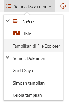 Tampilan SharePoint online di Internet Explorer 11