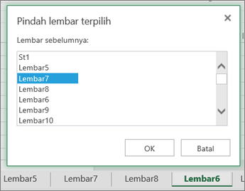 Menyembunyikan atau memunculkan lembar kerja - Excel