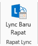 Cuplikan layar ikon Rapat Lync baru pada pita.