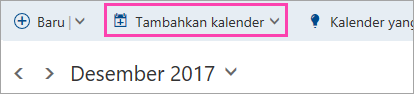 Cuplikan layar tombol Tambahkan kalender