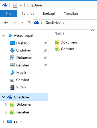 OneDrive di File Explorer