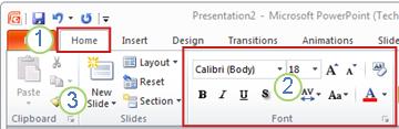 Membiasakan diri Anda dengan pita di PowerPoint 2010 