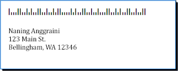 Label alamat dengan kode batang
