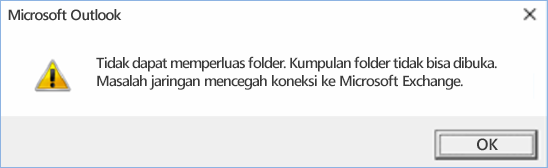 Kesalahan Outlook 2016 - tidak dapat memperluas folder
