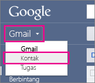 google gmail - klik kontak