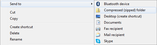 Klik kanan presentasi, klik Kirim ke, dan klik Folder yang dikompresi (dizip).