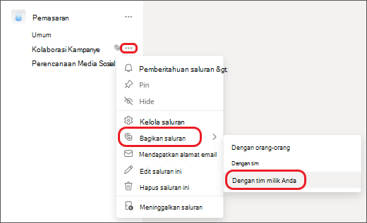 Berbagi Saluran Dengan Tim Di Microsoft Teams - Dukungan Microsoft