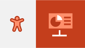 Dua ikon Aksesibilitas untuk PowerPoint