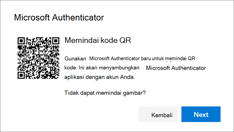 Pindai kode QR menggunakan aplikasi Authenticator