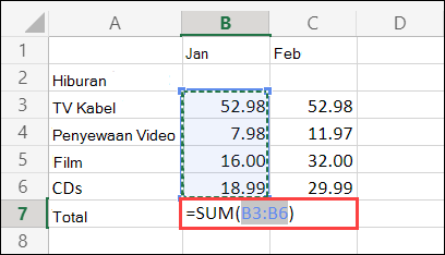 Excel untuk sel JumlahOtomatis Web