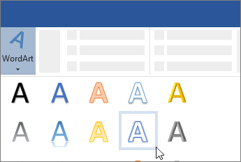 Menyisipkan WordArt dari pita