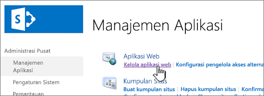 Membuka pengaturan aplikasi web