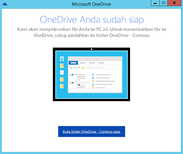 Cuplikan layar halaman menyelesaikan panduan penyiapan klien sinkronisasi OneDrive for Business Next Generation