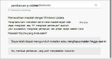 Pemecah masalah Windows Update di Dapatkan Bantuan.
