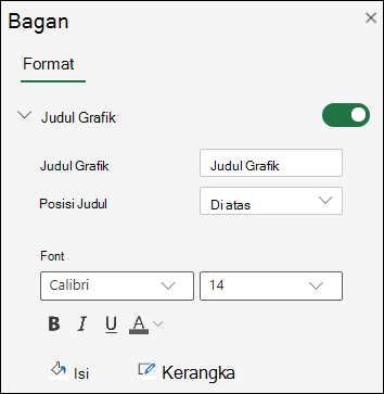 Opsi Judul Bagan untuk Excel di web