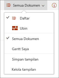 Menu tampilan di Microsoft Edge