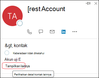 Kesalahan Outlook saat membuka kartu kontak