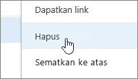 Menghapus item menu pada menu elips