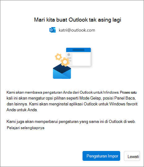 Mengimpor pengaturan ke Outlook untuk Windows baru