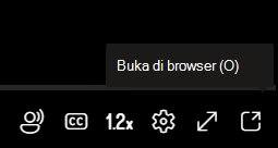 Menu menampilkan opsi untuk membuka video di browser baru.