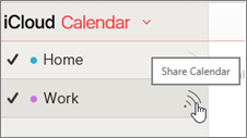 Ikon Berbagi kalender di iCloud
