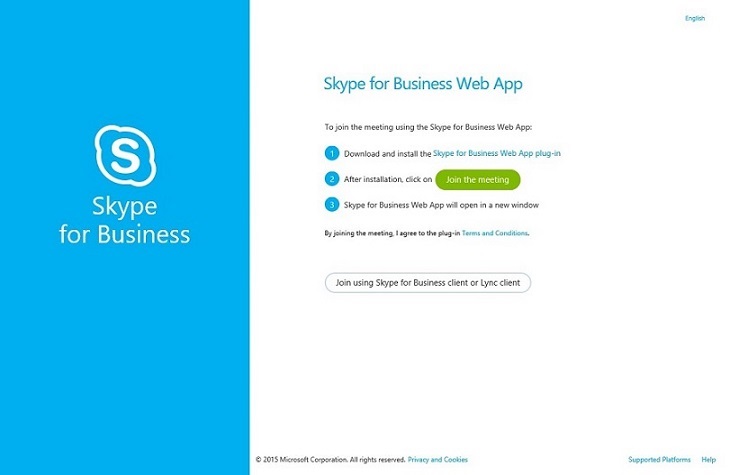 A workaround image when you cannot join a meeting through a Skype for Business meeting url 