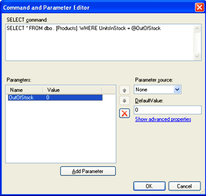 Editor Perintah dan Paramater dengan pernyataan parameter SQL