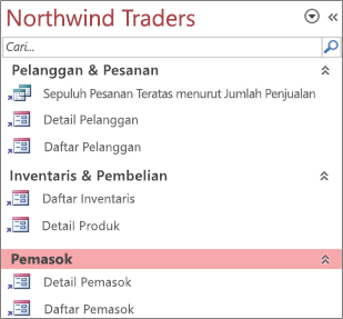 Navigasi kustom dari Northwind Traders