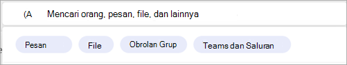 Cuplikan layar memperlihatkan filter pencarian yang terkait dengan orang tertentu.