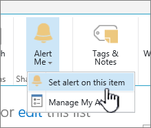 Atur pemberitahuan SharePoint 2016 pada item dengan item dipilih