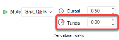 Opsi Tunda untuk efek animasi.