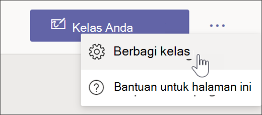 cuplikan layar tampilan wawasan kelas kursor telah memilih elipsis dan mengarahkan mouse ke atas berbagi kelas