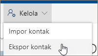 Pada toolbar, pilih Kelola, lalu Ekspor kontak