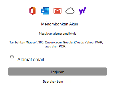 Menambahkan akun ke Outlook untuk Mac