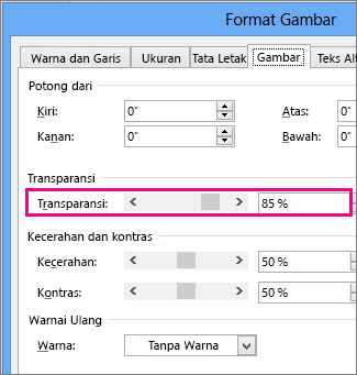 Cuplikan layar Kotak Dialog Format Gambar di Publisher.