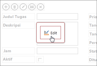Tombol Edit pada tampilan dalam aplikasi Access.