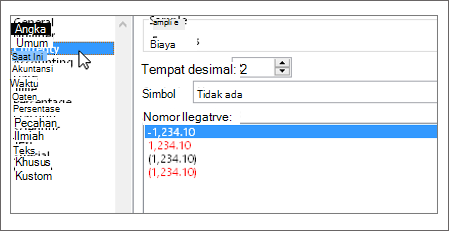 Contoh pengaturan format di Excel menggunakan Ctrl +1 (Windows) atau +1 (Mac).
