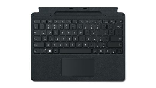 Keyboard Tanda Tangan Surface Pro berwarna hitam