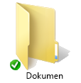 Overlay ikon sinkronisasi OneDrive berwarna hijau