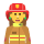 Emotikon pemadam kebakaran perempuan