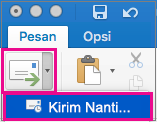 Pilih panah di samping tombol Kirim untuk menunda pengiriman email