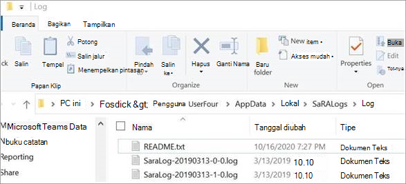 Jendela Windows Explorer dengan file README.txt dipilih.