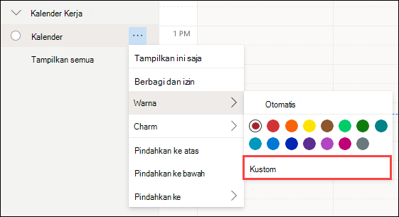 Kustom Pilihan Warna Kalender Outlook Web