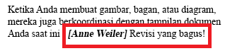 Membalas dengan komentar sebaris dalam teks pesan asli 