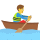 Emotikon laki-laki mendayung perahu