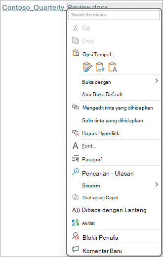 Tekan dan tahan atau klik kanan untuk mengakses menu Atur Buka Default.