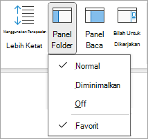 Cuplikan layar cara memunculkan Favorit di Panel Folder