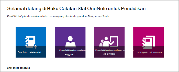 Cuplikan layar opsi manajemen buku catatan staf di aplikasi Buku Catatan Staf.