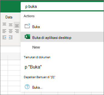 Excel membuka dalam pilihan aplikasi desktop