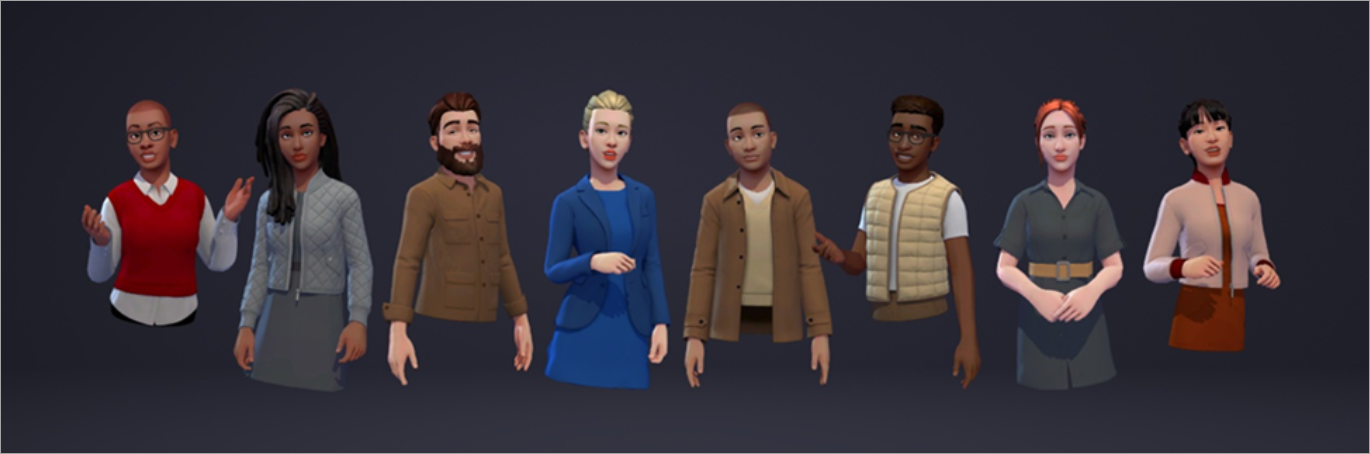 Gambar yang menampilkan opsi pakaian avatar baru.